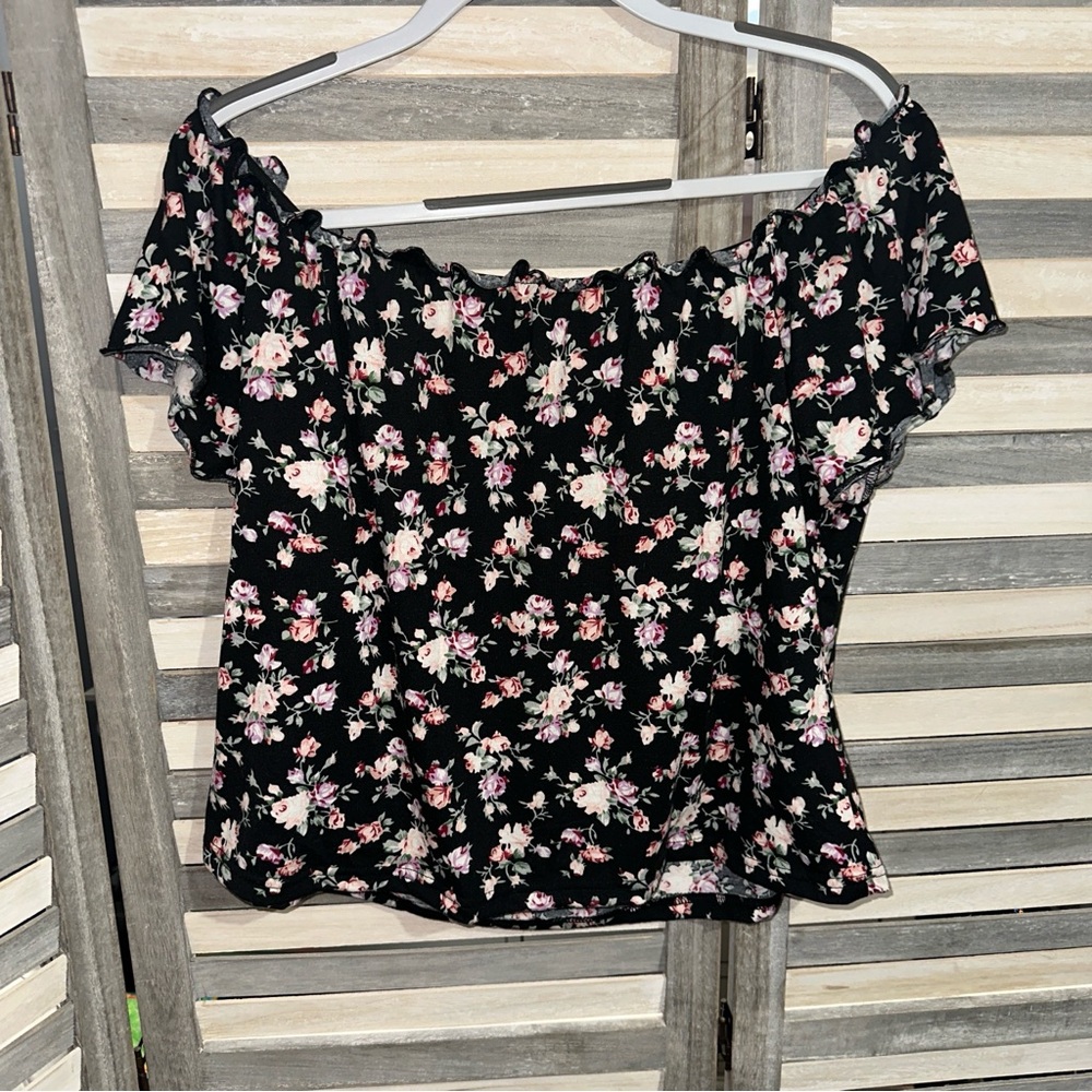 Shein Floral Print Off Shoulder Top - 4XL - NIP